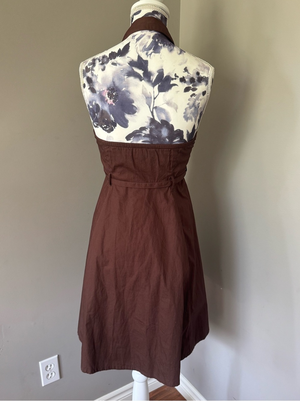 Maggie & Zoe Chocolate Brown Halter Tie-Waist Dress - Picture 3 of 10